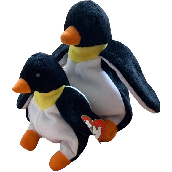 Waddle Penguin PVC 4th Gen 1995 Retired Ty Beanie Baby Mint & Teenie Lot - Picture 2 of 9
